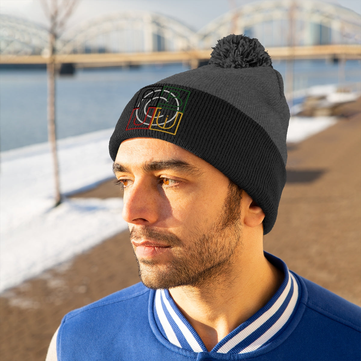 ABJ Cube Pom Pom Beanie