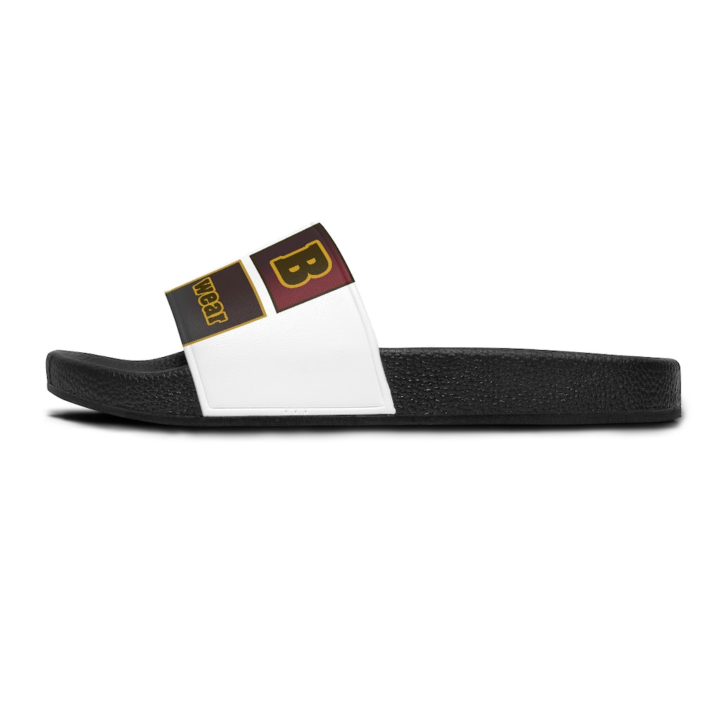 ABJ Block ( White/Brown) Women's Slide Sandals