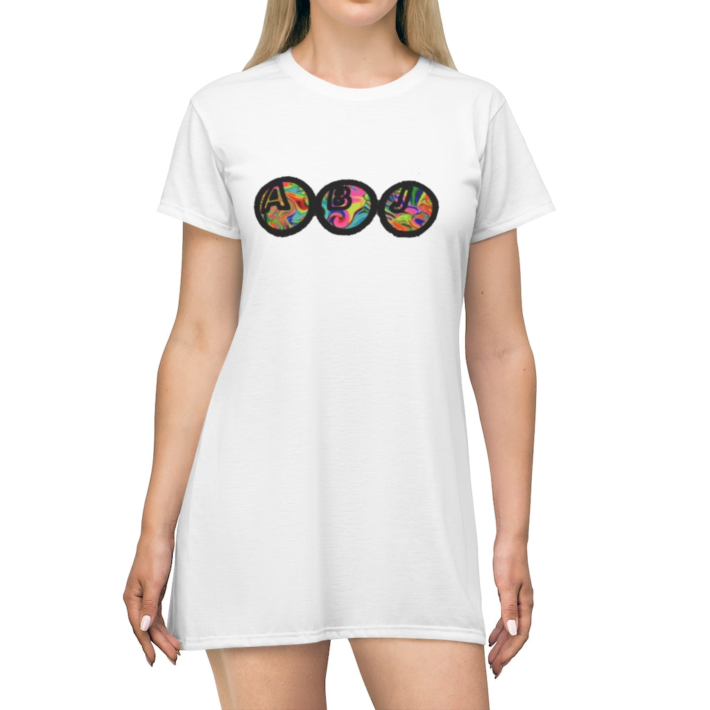 ABJ All Color Tri-Circle Print T-Shirt Dress