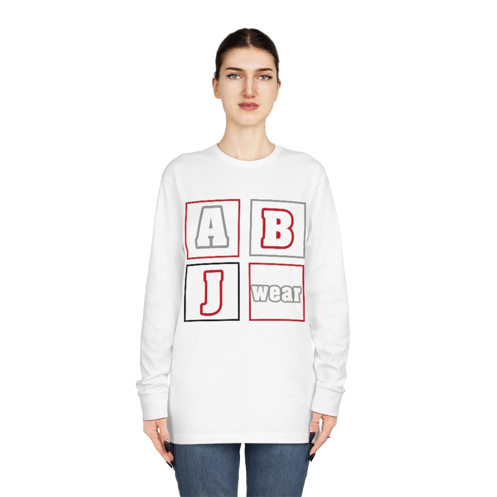 ABJ Block Red Long Sleeve Crewneck Tee