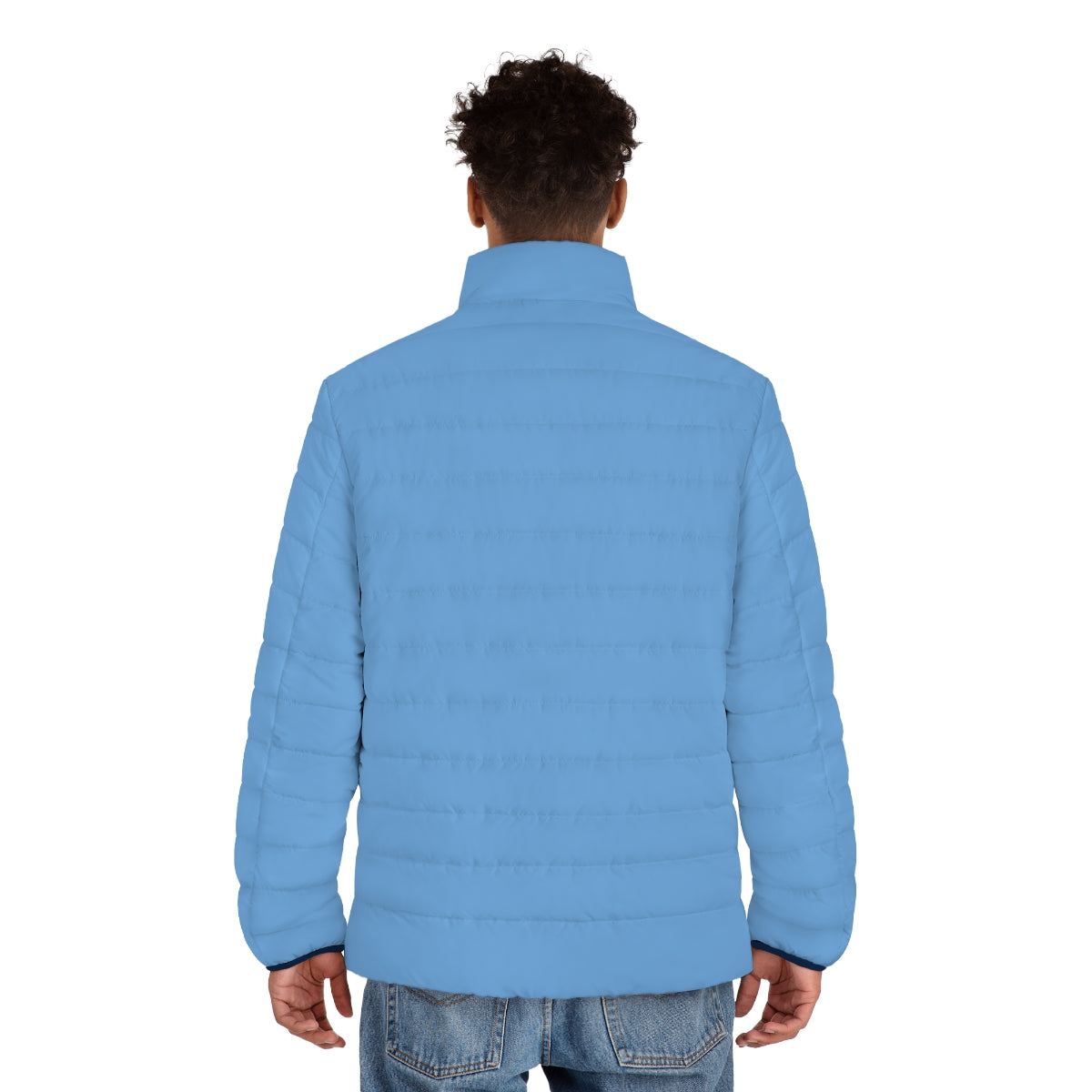 ABJ Cube Men's (Light Blue) Puffer Jacket (AOP)