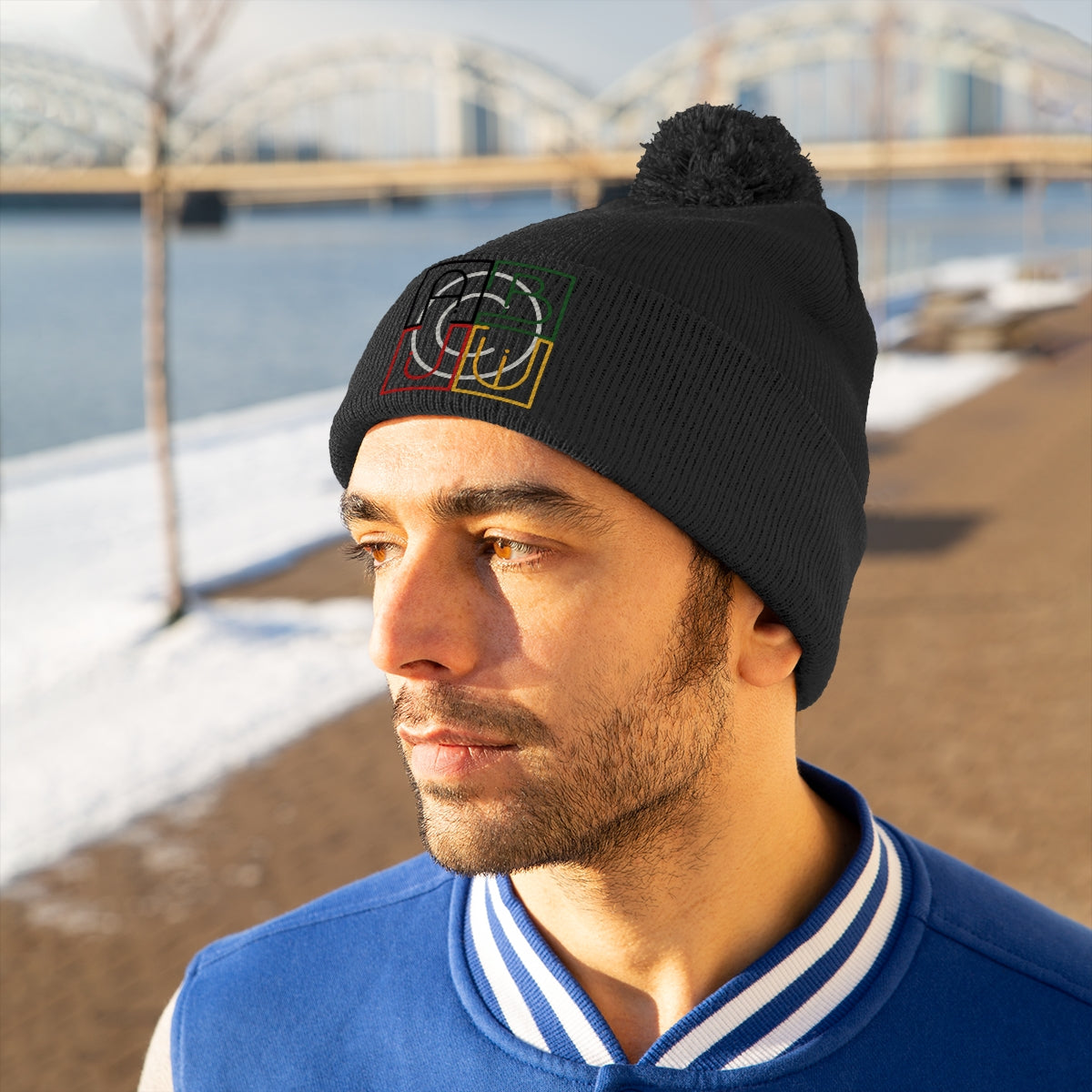 ABJ Cube Pom Pom Beanie