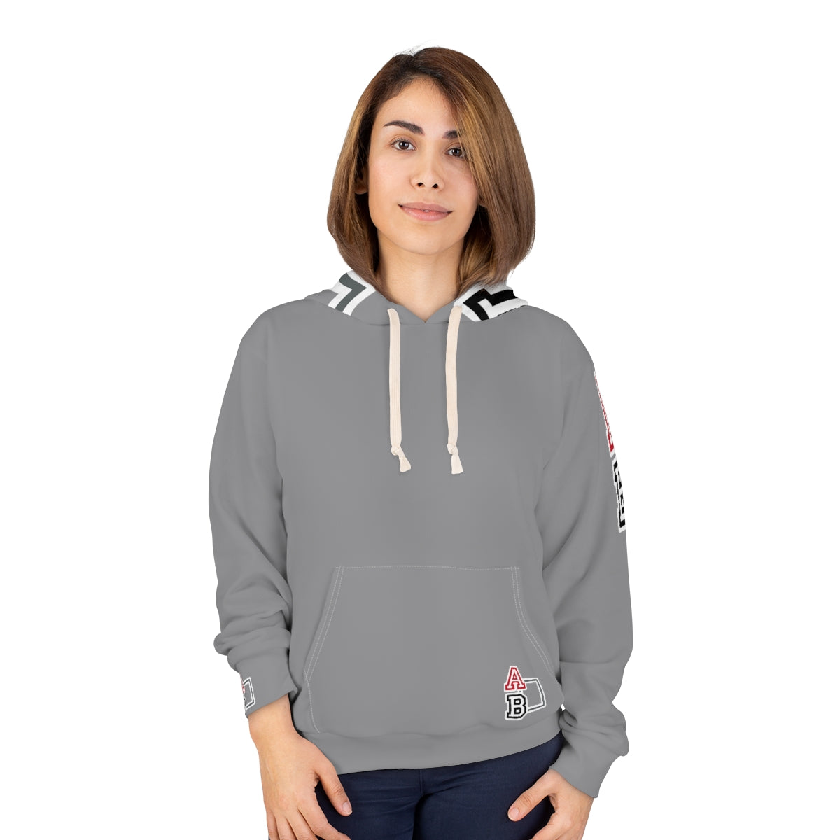 ABJ Greek Grey AOP Unisex Pullover Hoodie