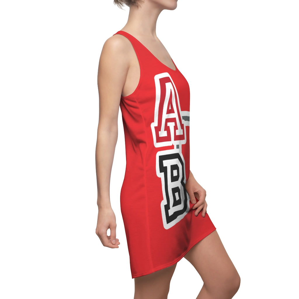 ABJ Women's (Red) Cut & Sew Racerback Dress